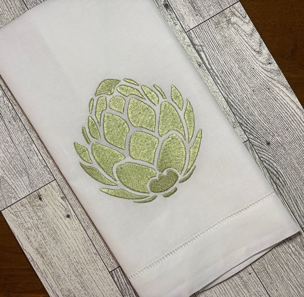 Artichoke tea or guest towel - sympol of hope, peace, and properity