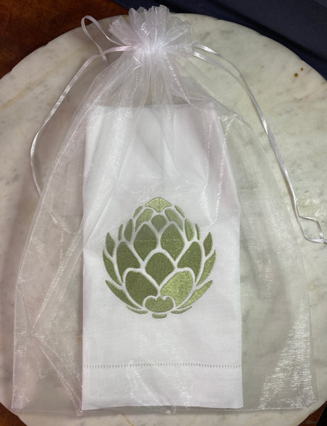 Artichoke tea or guest towel - sympol of hope, peace, and properity