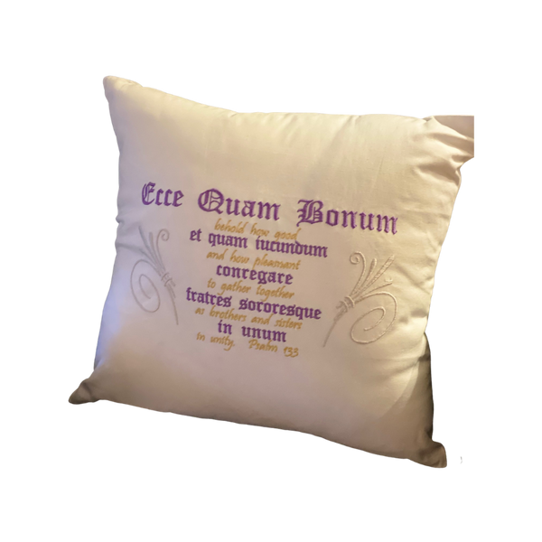 Decorative Throw Pillow - College Motto in School Colors