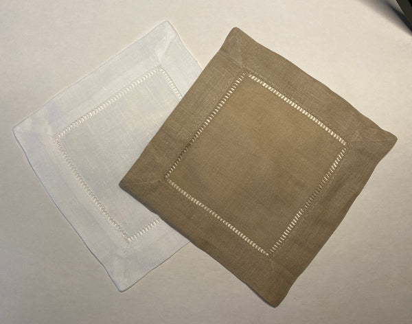 Hemstitched Cocktail Napkins - customized