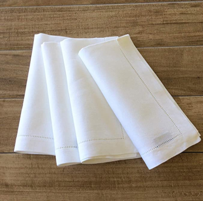 Personalized Hemstitched Dinner Napkins - Set of 4