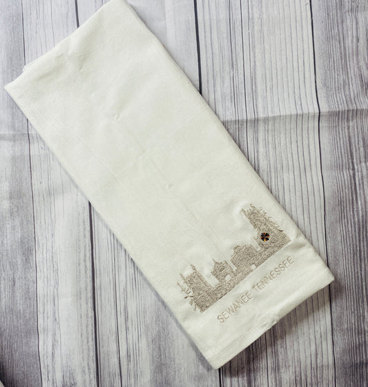 Sewanee Quad & Rose Window Embroidered Flour Sack Towel