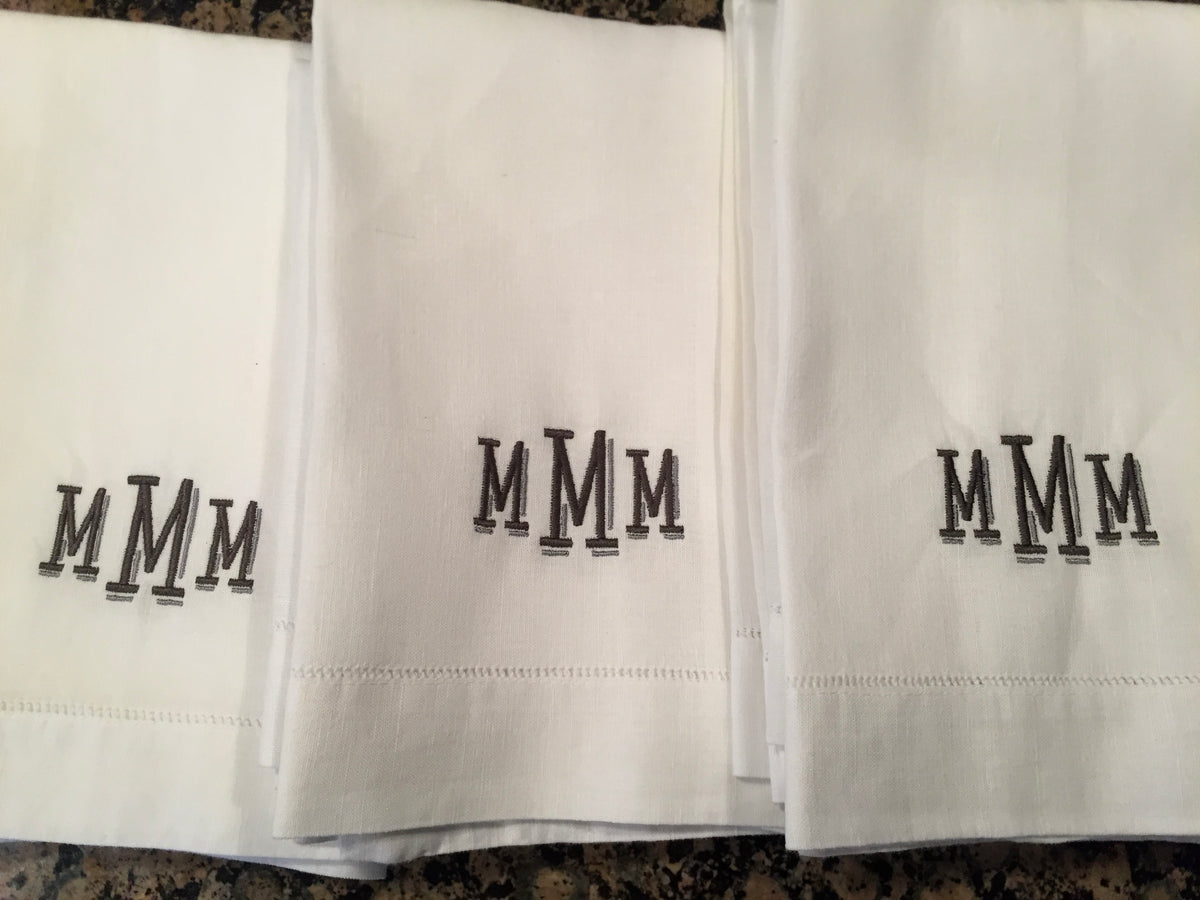 Personalized Hemstitched Dinner Napkins - Set of 4