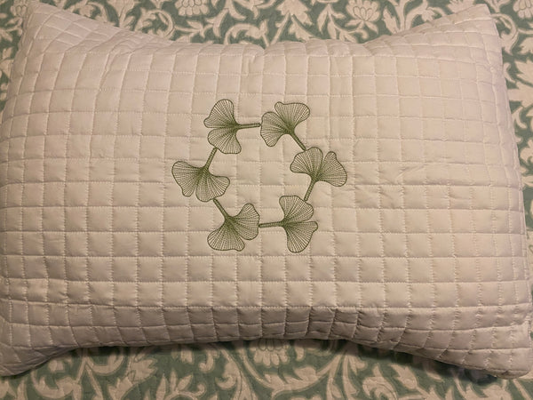 Ginkgo Leaf Quilted Pillow Sham