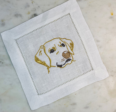 Labrador Retriever Hemstitched Cocktail Napkins