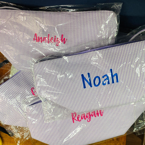 Seersucker personalized Easter Basket