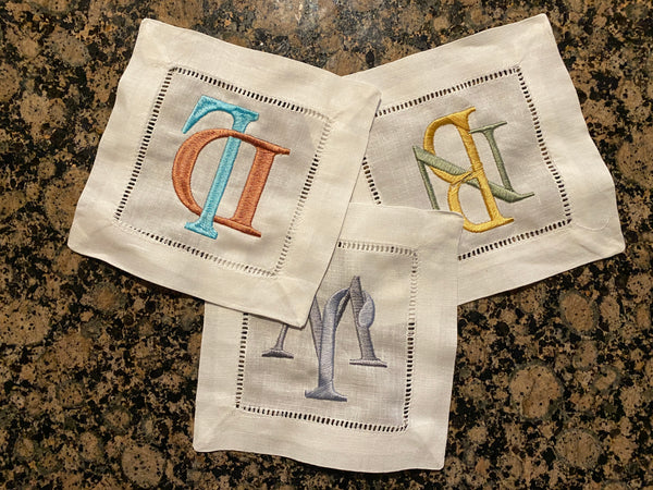 Hemstitched Cocktail Napkins - customized