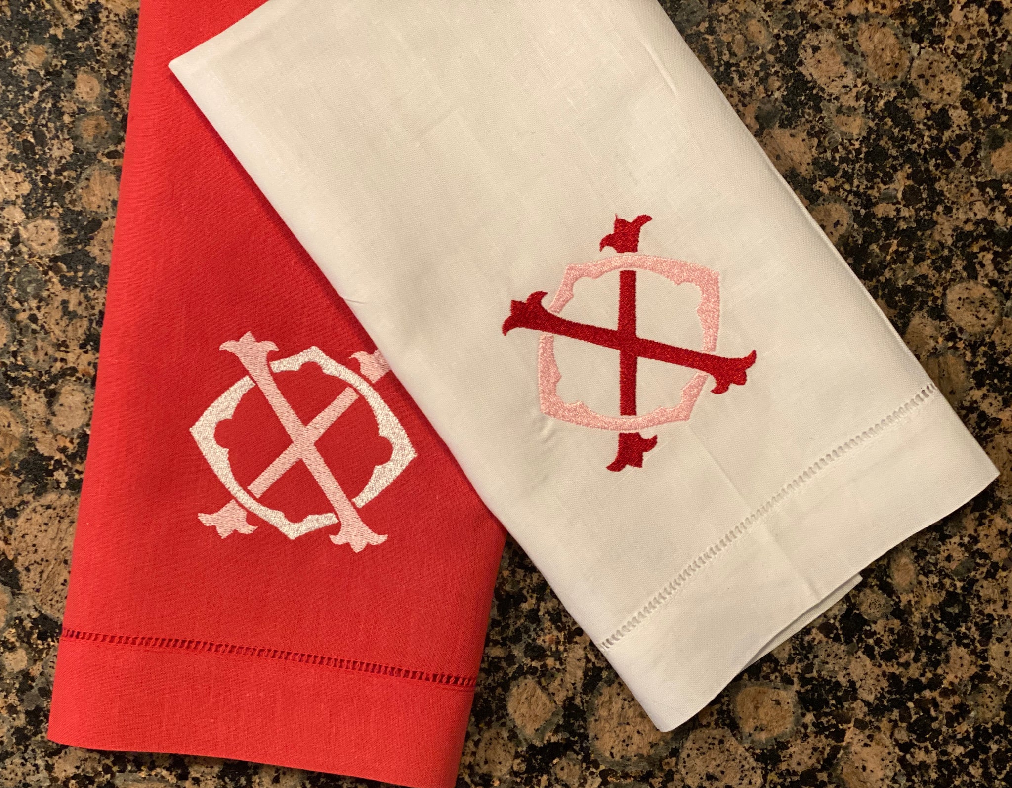 Hemstitched Guest Towel - XO for Valentine's Day
